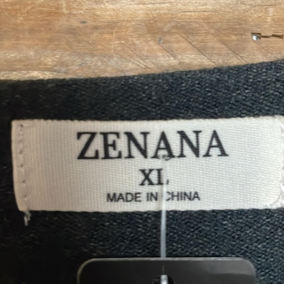 Zenana Outfitters size XL Charcoal Color V-Neck Crisscross Front Soft Sweater - Picture 2 of 8